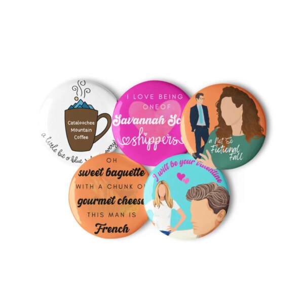 "Falling for a Frenchman" set of pin buttons - Image 2