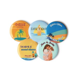 Set of pin buttons for Catch a Wave