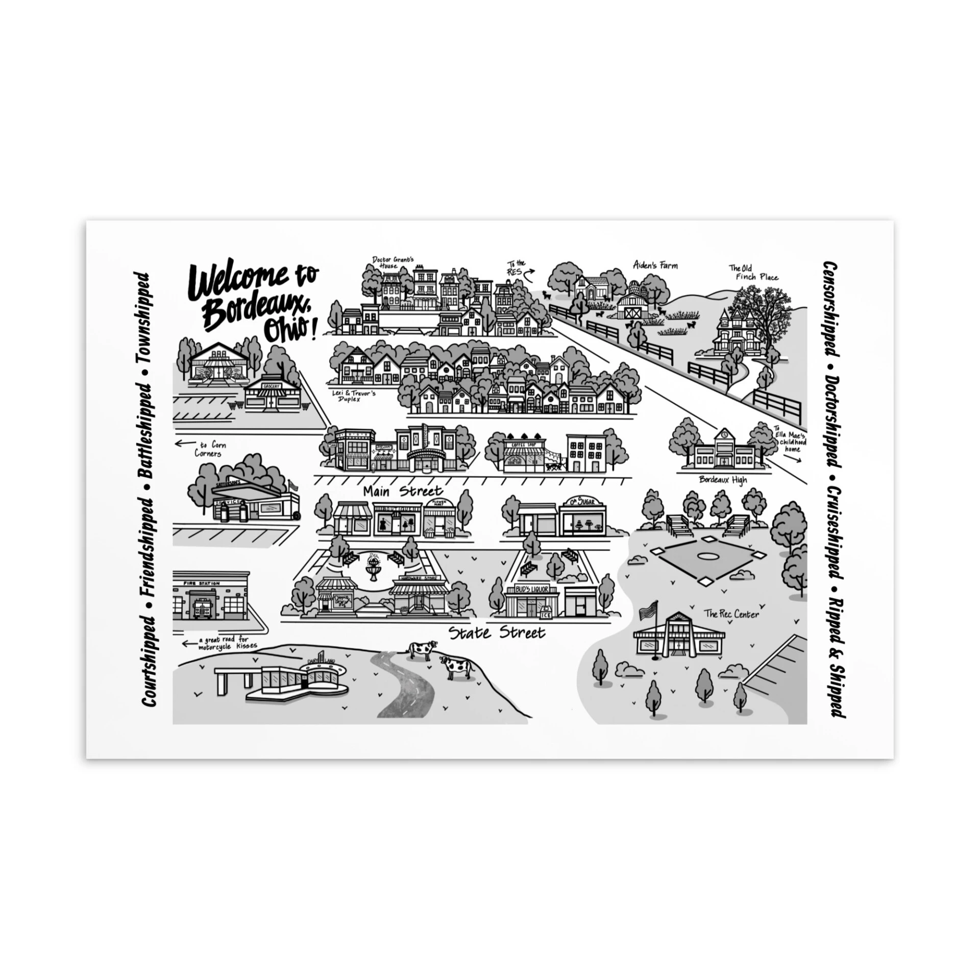 Map of Bordeaux Postcard
